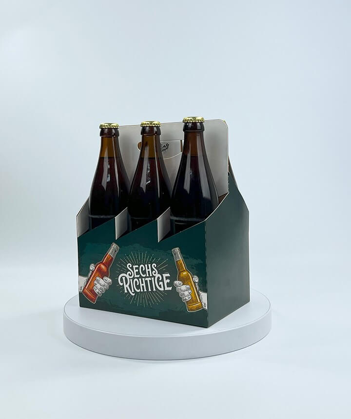 6er Flaschenträger aus Pappe für 0,5 Liter NRW Flaschen & Dosen, Standard mit Motiv