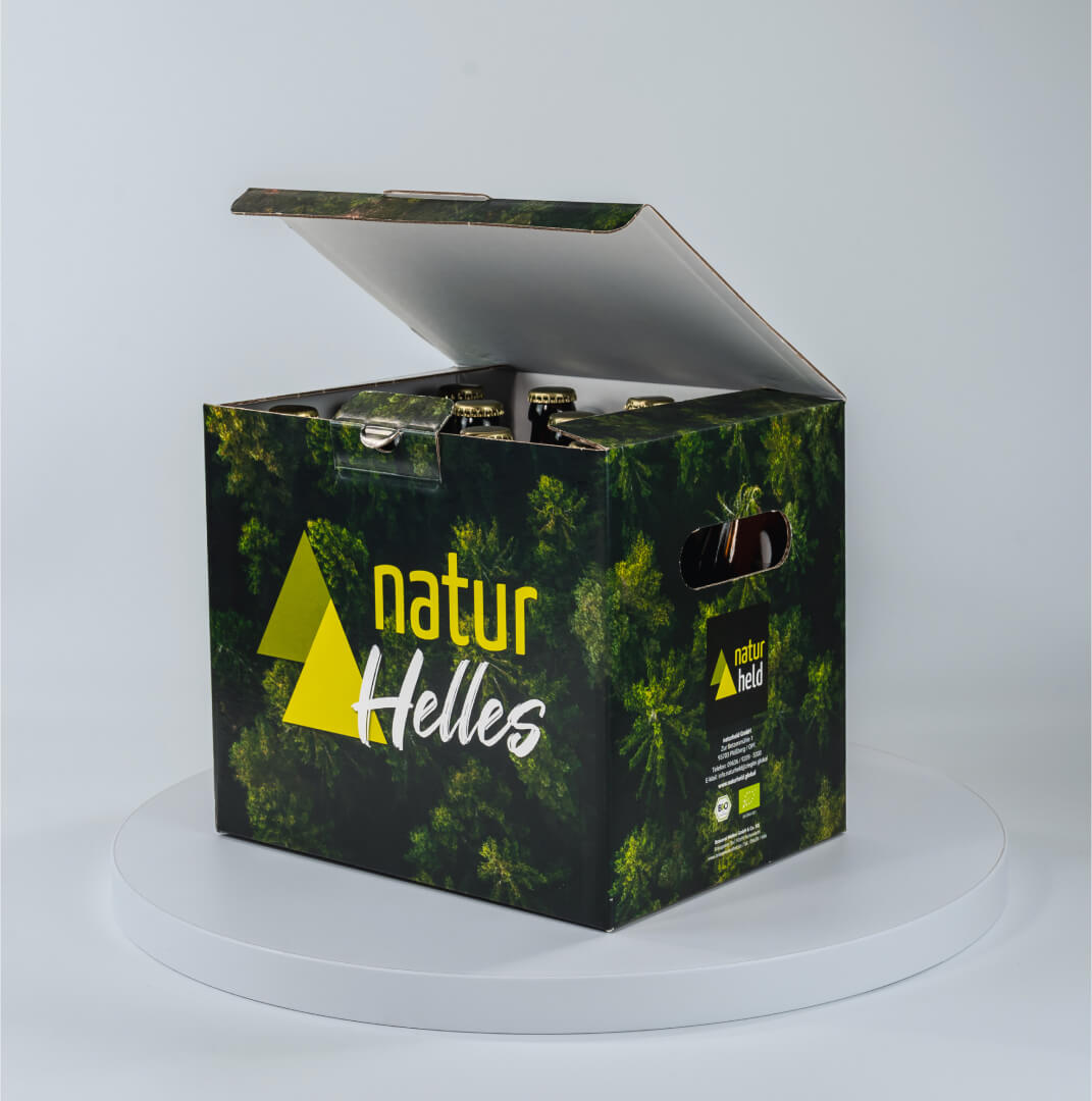12er Karton Bierkasten für 0,5 Liter Euro- und 0,33 Liter Gourmet Flaschen, individuell bedruckt