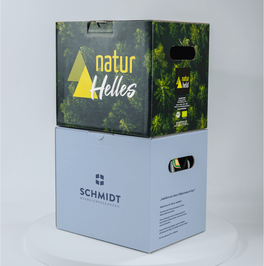 12er Karton Bierkasten für 0,5 Liter Euro- und 0,33 Liter Gourmet Flaschen, individuell bedruckt