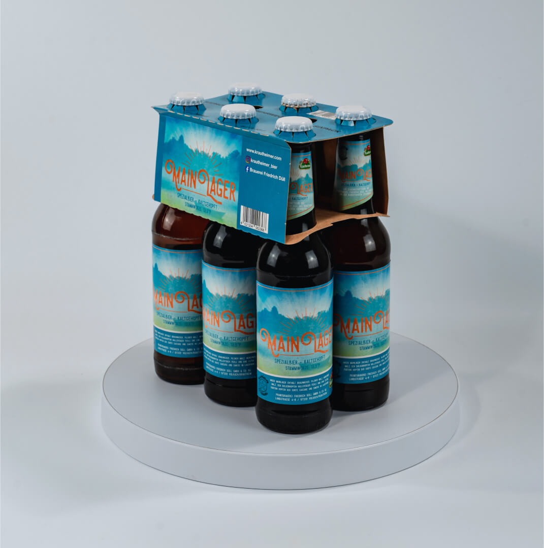 6er Aufstecker aus Pappe für 0,33 Liter Longneck Flaschen, Standard ohne Druck
