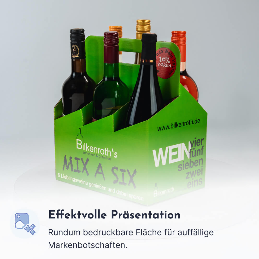 Produktmuster 6er Weinträger aus Pappe