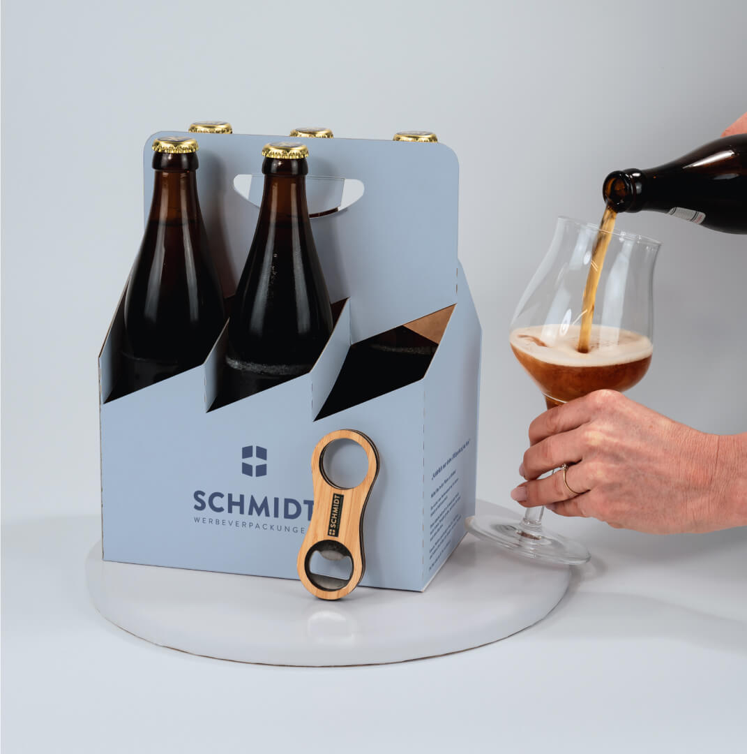 6er Flaschenträger aus Pappe für 0,5 Liter NRW Flaschen & Dosen, individuell bedruckt