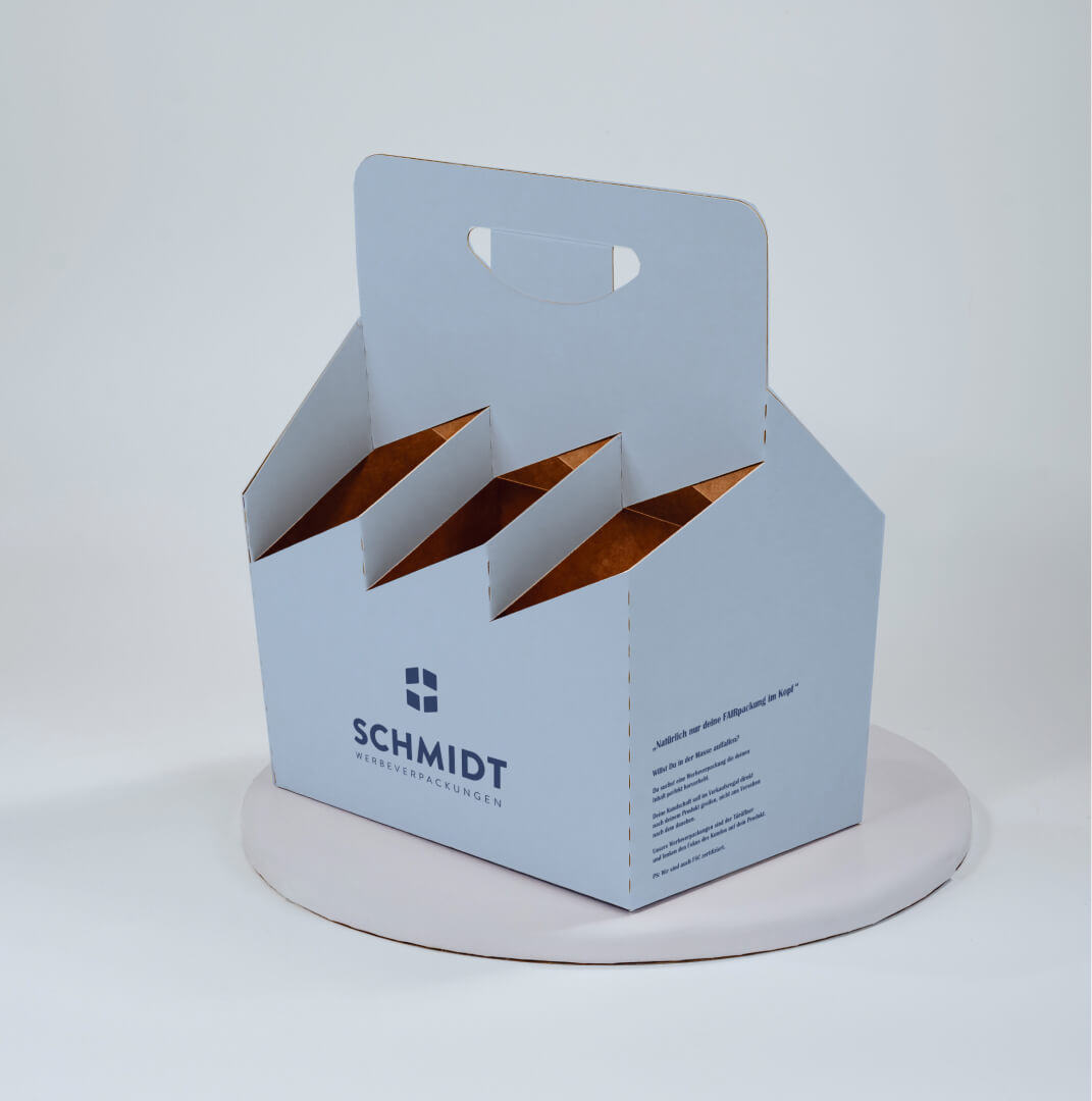 6er Flaschenträger aus Pappe für 0,5 Liter NRW Flaschen & Dosen, individuell bedruckt