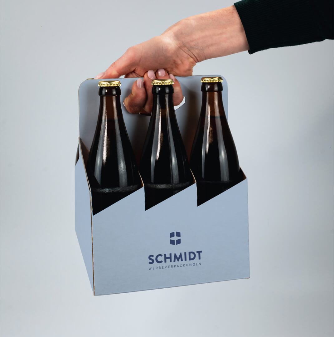 6er Flaschenträger aus Pappe für 0,5 Liter NRW Flaschen & Dosen, individuell bedruckt