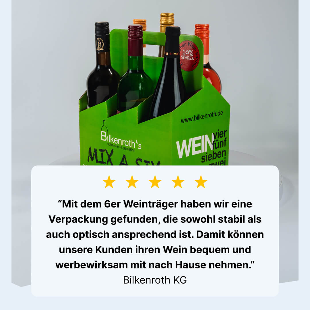 Produktmuster 6er Weinträger aus Pappe