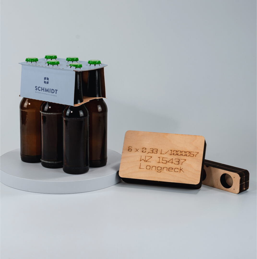 Aufsteckhilfe aus Holz für 0,33 Liter Longneck Flaschen