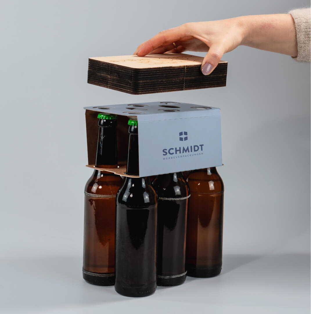 Aufsteckhilfe aus Holz für 0,33 Liter Longneck Flaschen