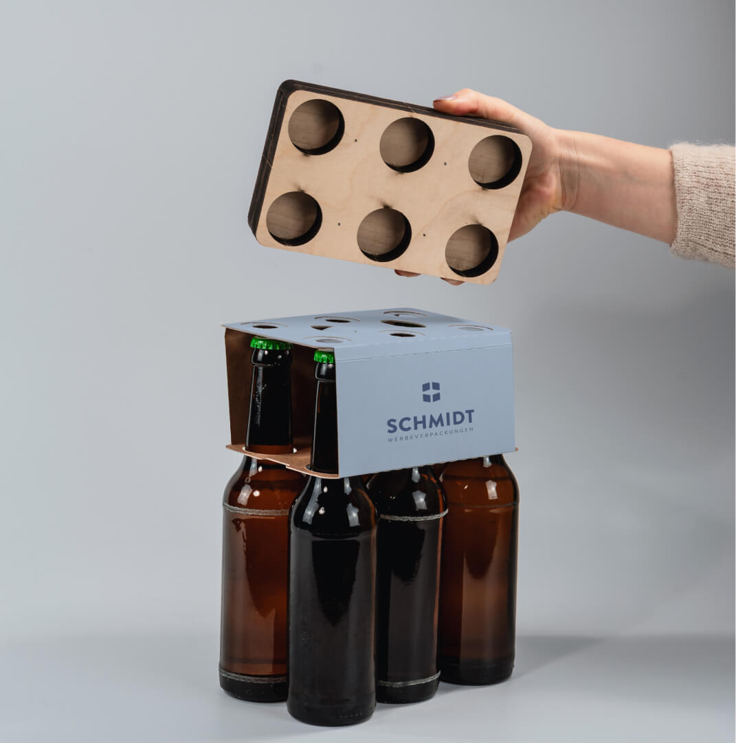 Aufsteckhilfe aus Holz für 0,33 Liter Longneck Flaschen