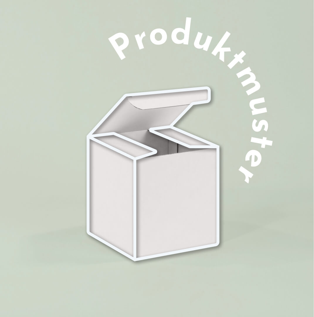 Produktmuster Faltschachtel mit versetzten Einstecklaschen 100 x 100 x 101 mm