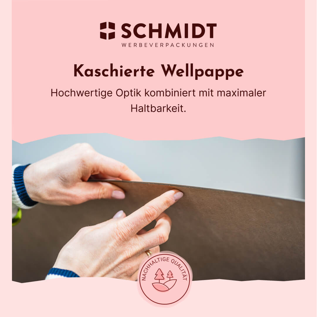 Krempelverpackung aus Pappe mit Staublaschen 167 x 84 x 32.5 mm, individuell bedruckt