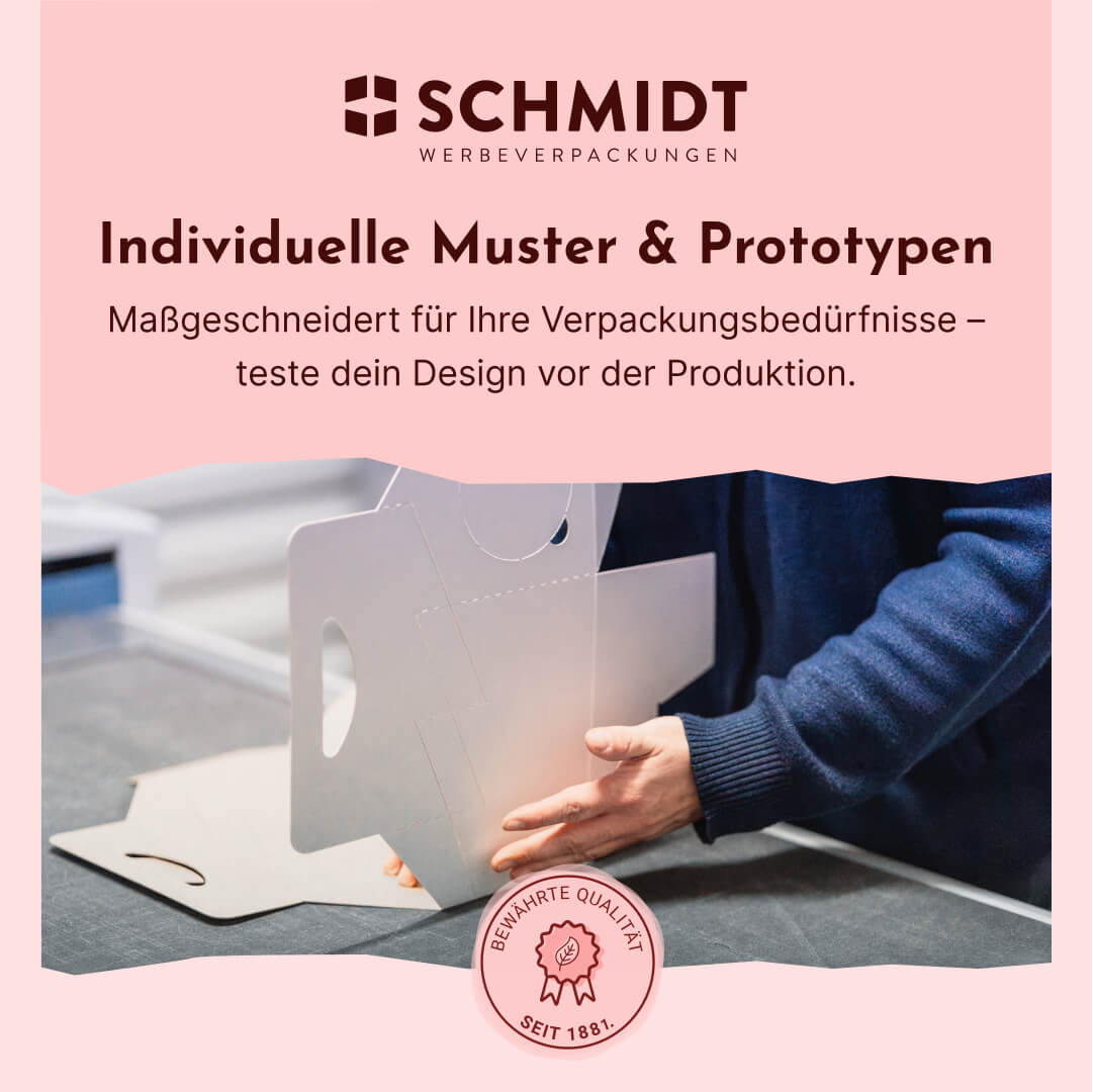 Krempelverpackung aus Pappe mit Staublaschen 167 x 84 x 32.5 mm, individuell bedruckt