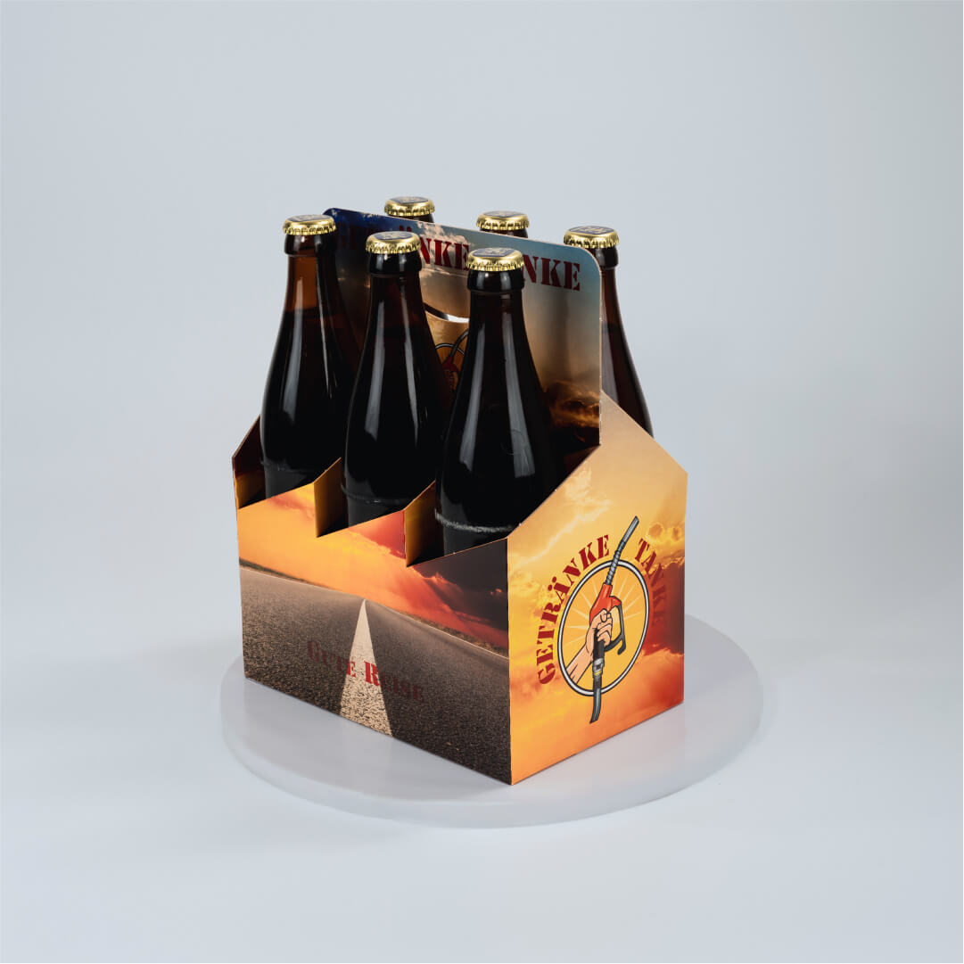 6er Flaschenträger aus Pappe für 0,5 Liter NRW Flaschen & Dosen, Standard mit Motiv