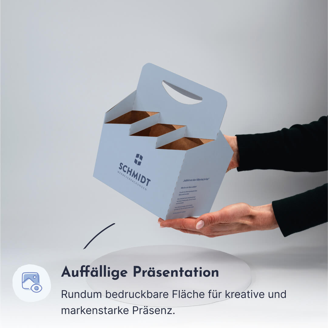 6er Flaschenträger aus Pappe für 0,33 Liter Longneck Flaschen & Dosen, individuell bedruckt