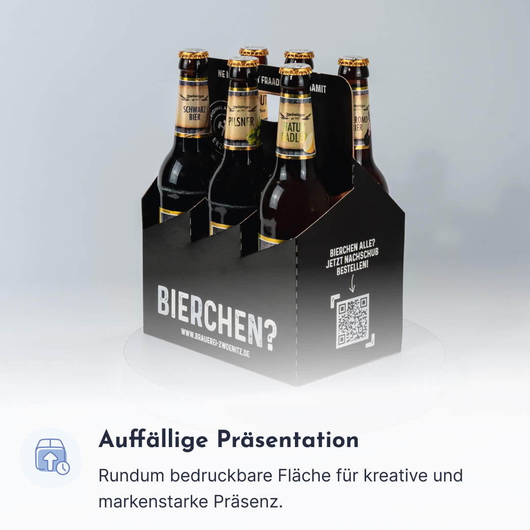 6er Flaschenträger aus Pappe für 0,5 Liter NRW Flaschen & Dosen, Standard mit Motiv