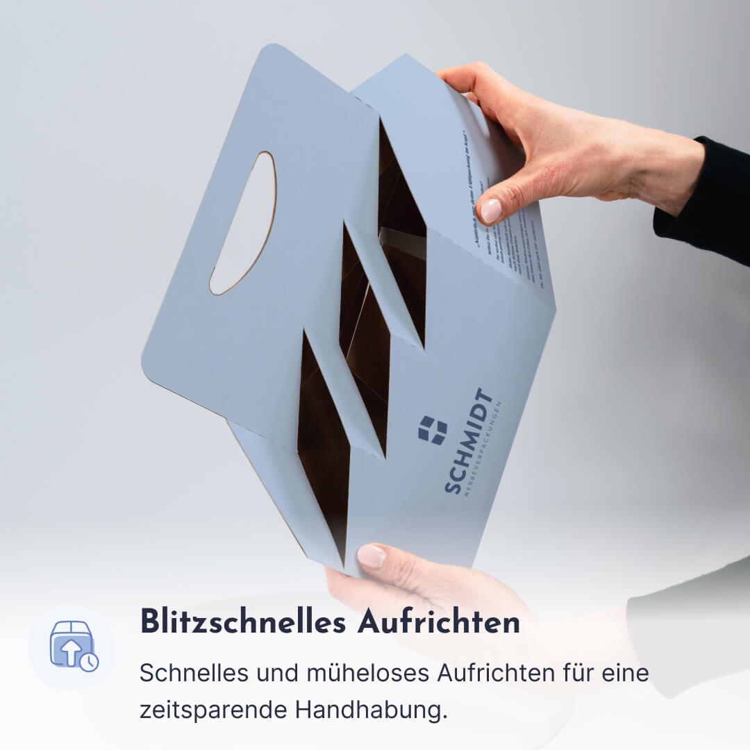 6er Flaschenträger aus Pappe mit Bierdeckel für 0,5 Liter NRW Flaschen & Dosen, individuell bedruckt