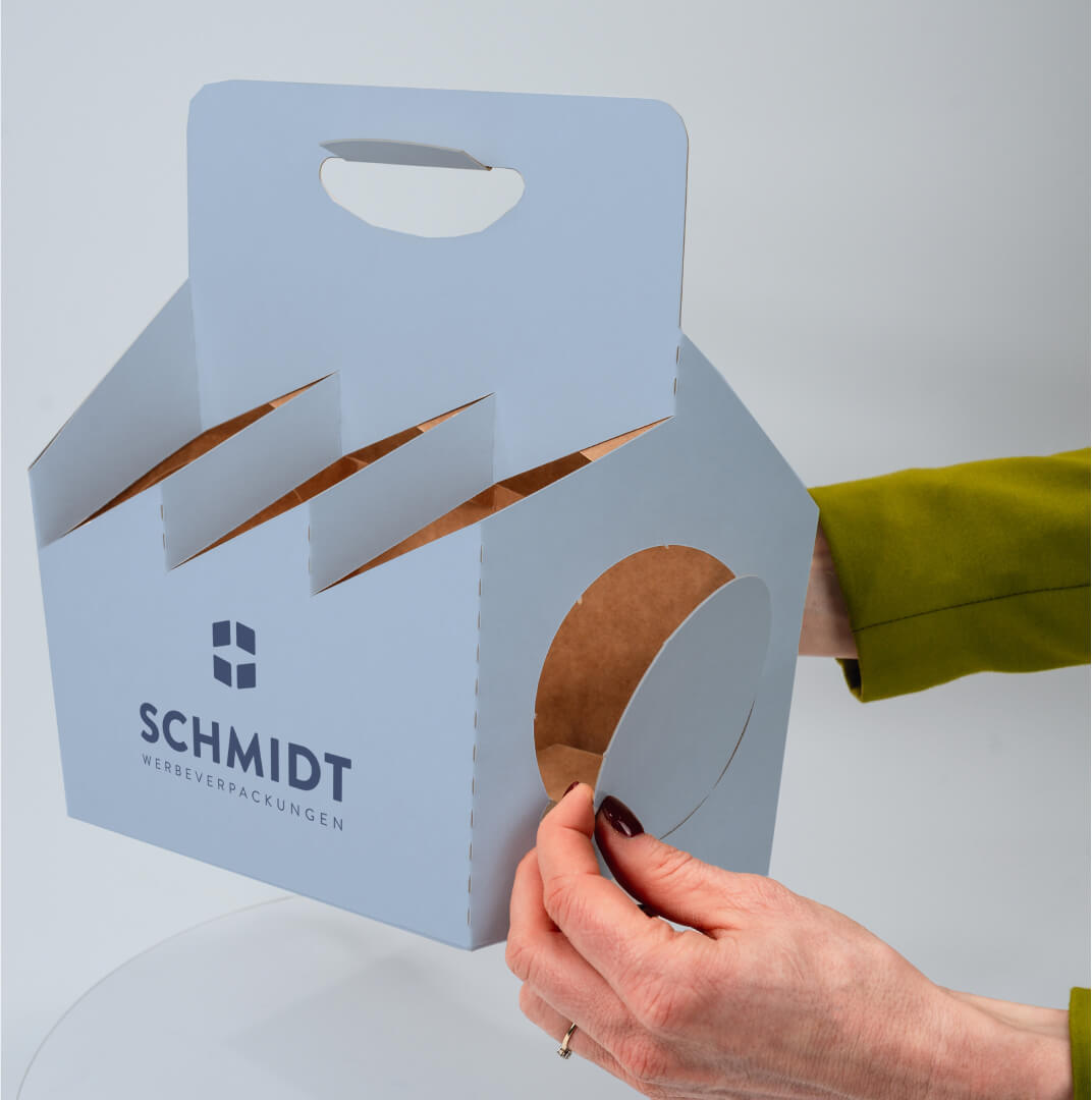 6er Flaschenträger aus Pappe mit Bierdeckel für 0,5 Liter NRW Flaschen & Dosen, individuell bedruckt